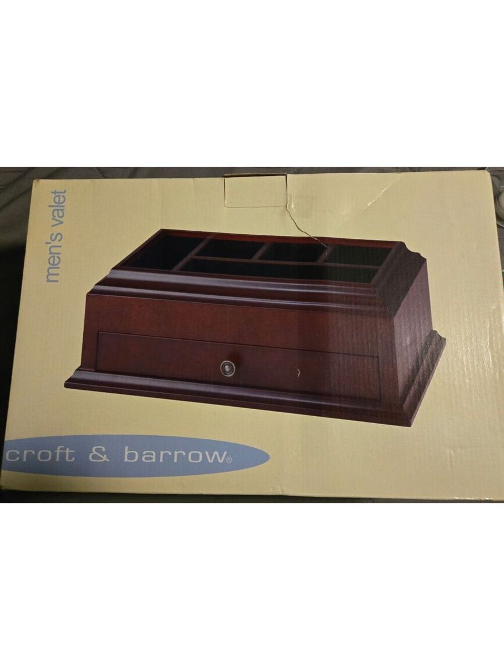 croft & barrow Men's Valet Wooden Organizer with Multiple Compartments